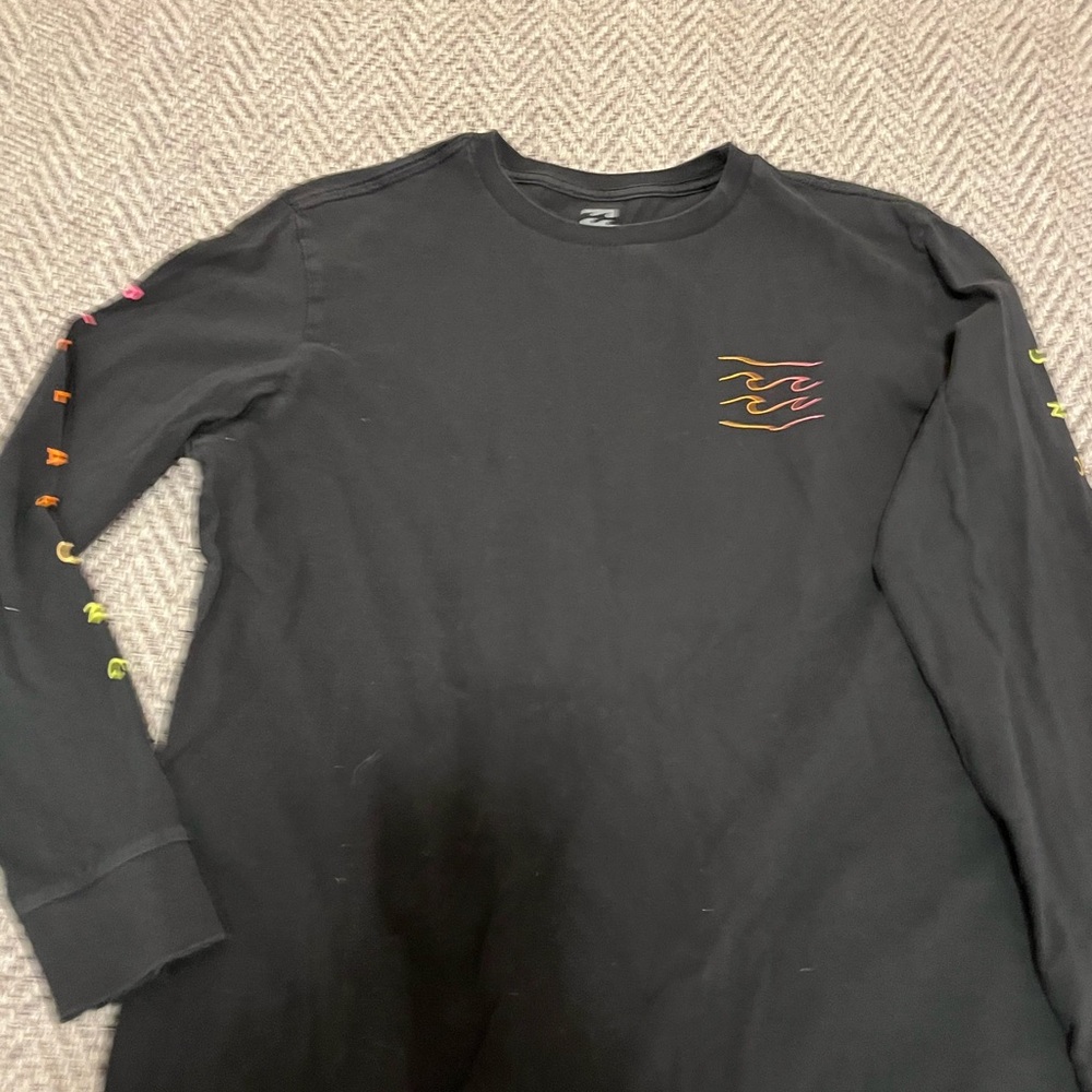 Billabong black long sleeve cotton t shirt
